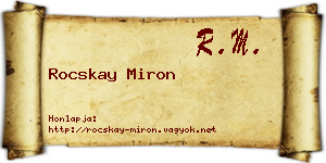 Rocskay Miron névjegykártya